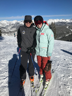 Brad and Abby skiing in Vail 2018